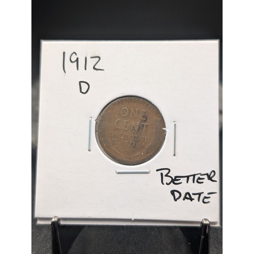 1912‑D Lincoln Wheat Cent • Early Denver Mint • Vintage U.S. Penny